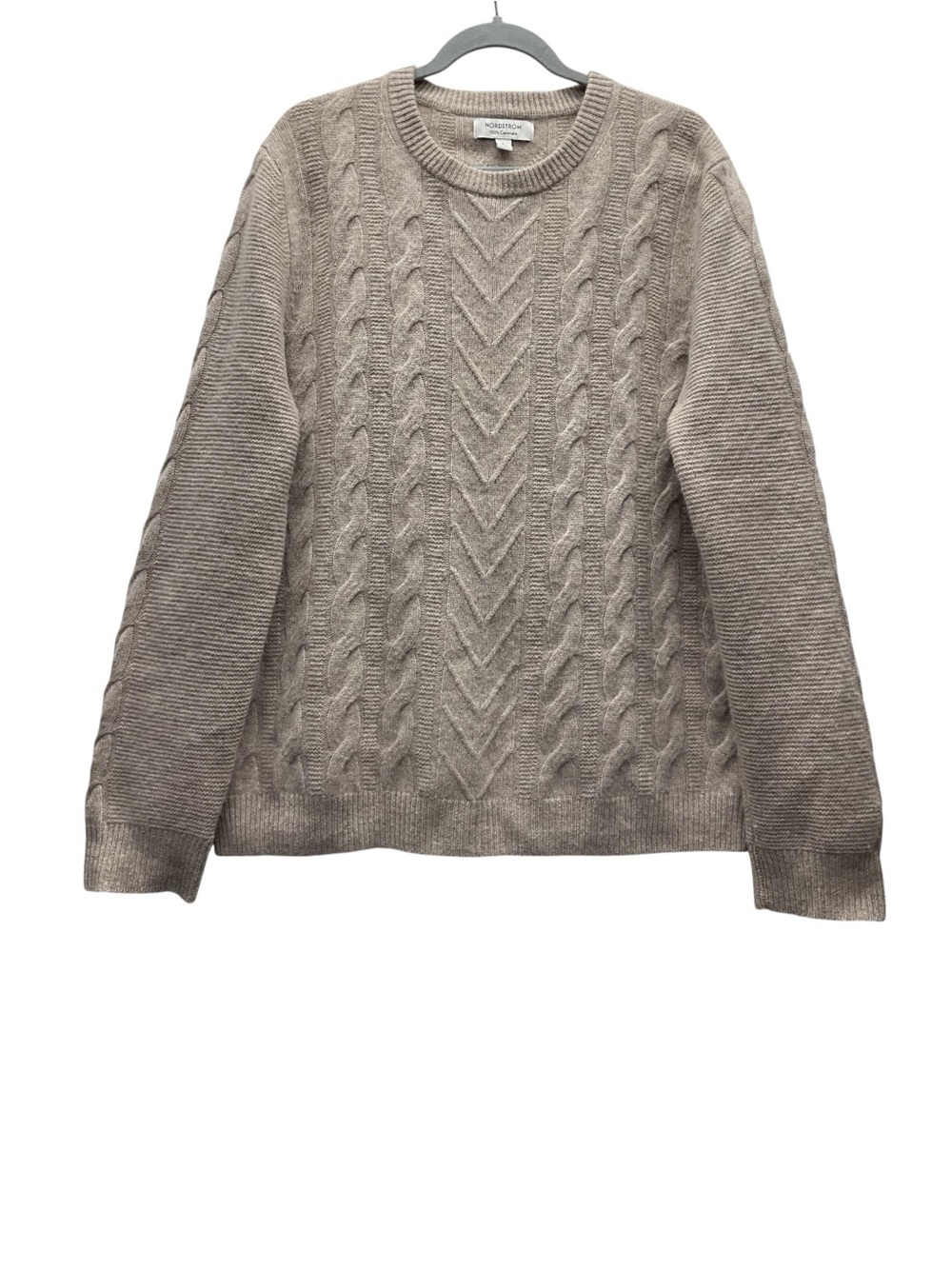 NORDSTROM Men’s 100%Cashmere cable-knit crewneck sweater